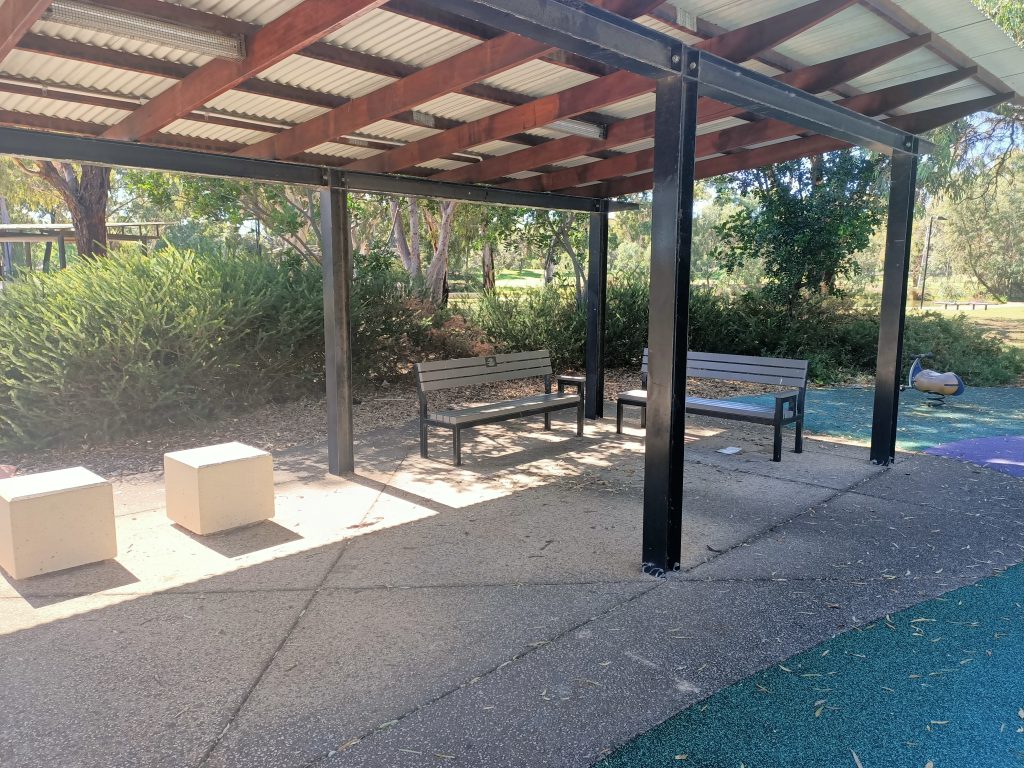 Undercover seating area.