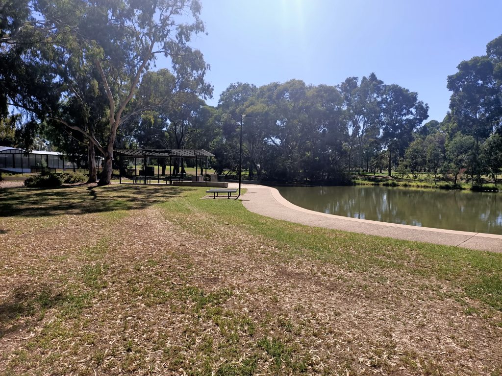 Grassed area and lake