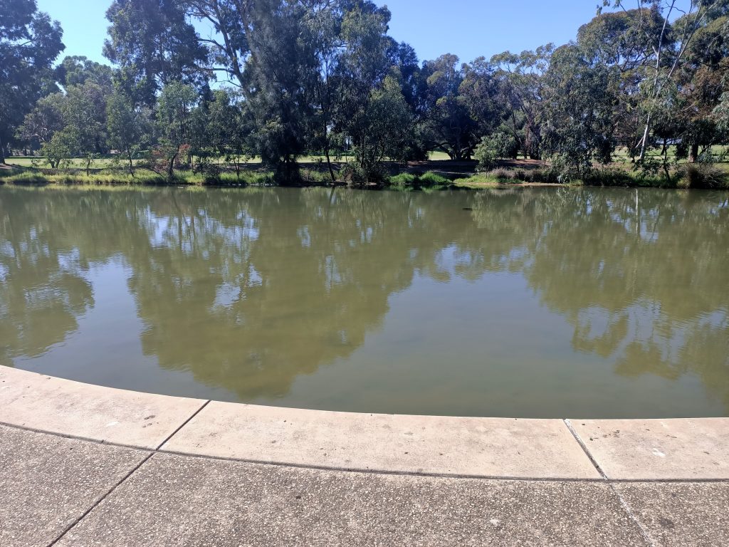 Lake overlooking golf course