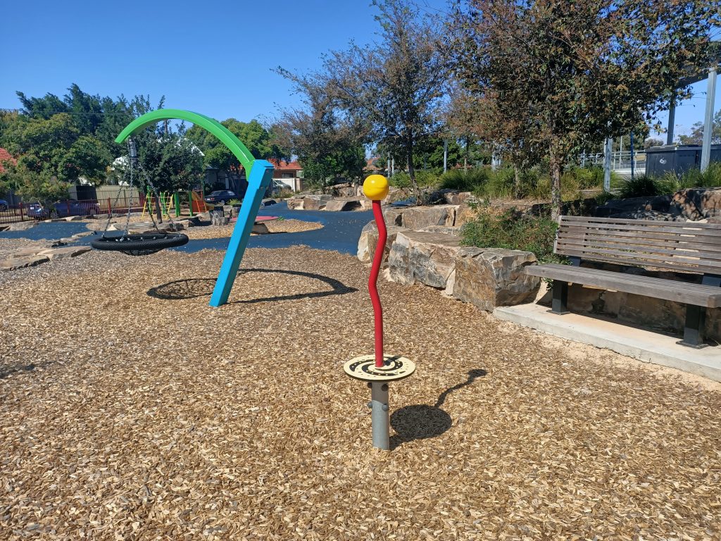 Small red spinner pole