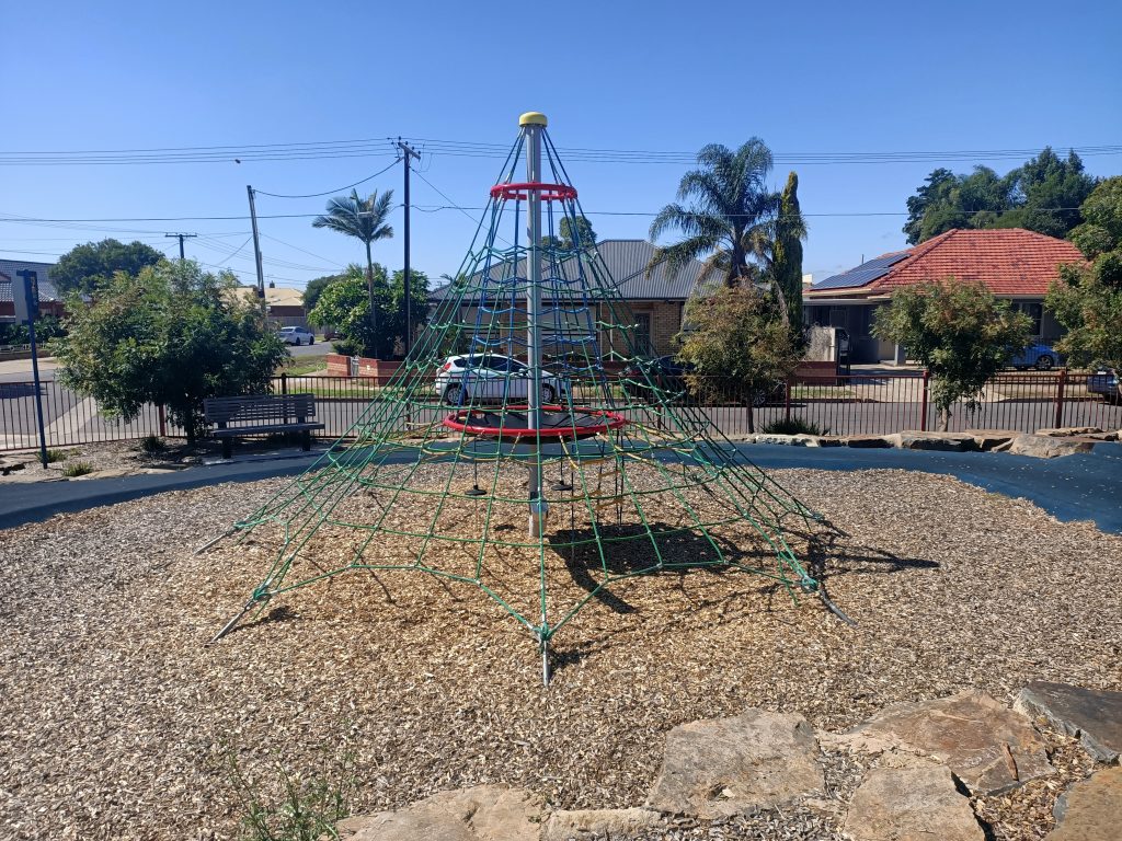 Large green rope pyramid