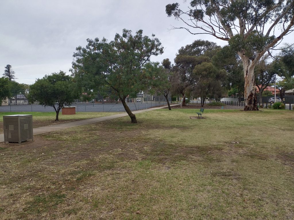 Grassed area and tennis courts