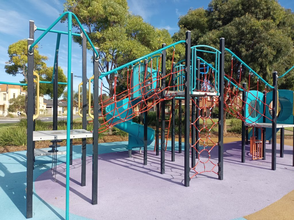 Equipment with trees behind