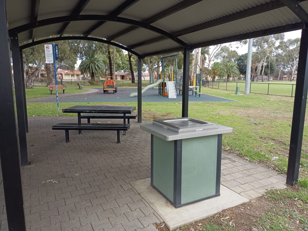 undercover bbq and picnic bench