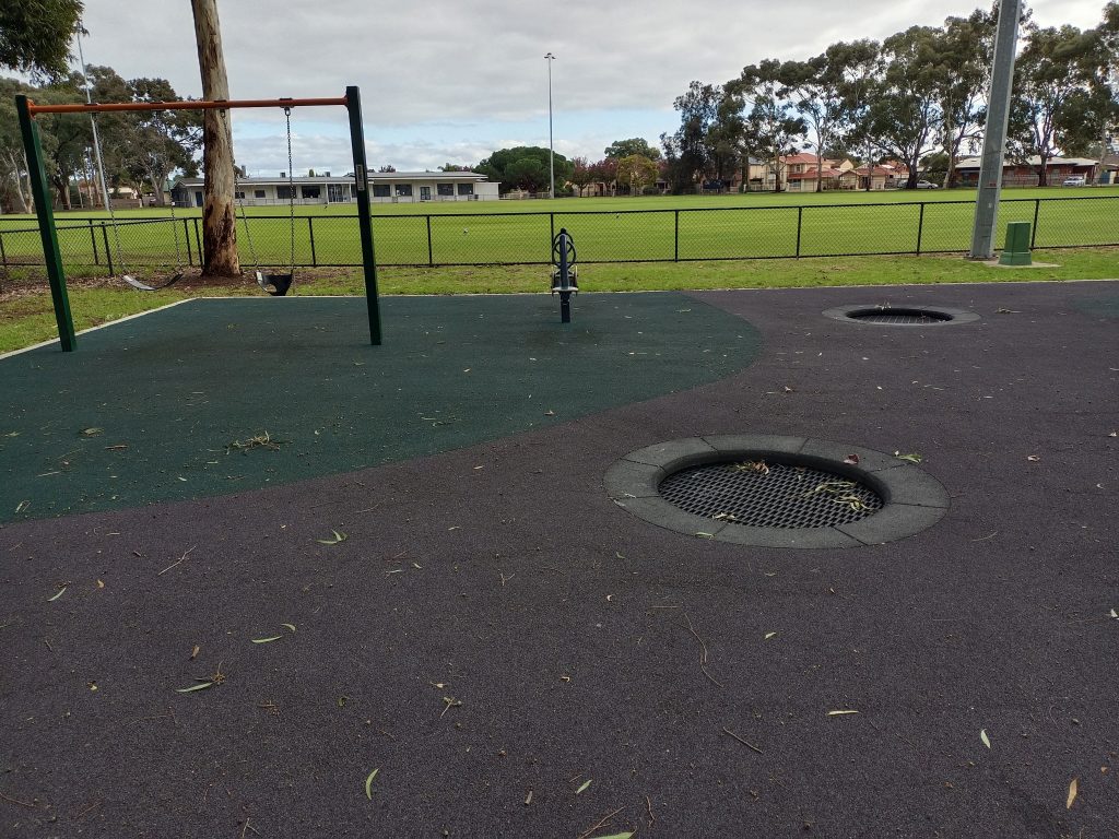 Second trampoline looking over reserve