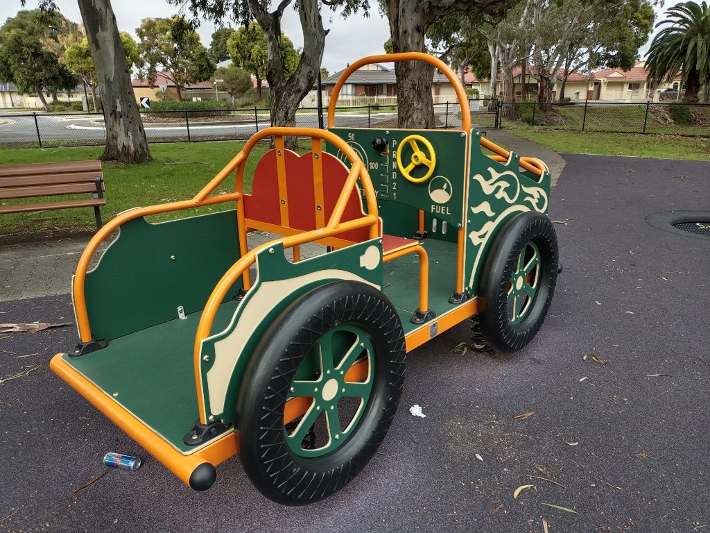 Orange and green car